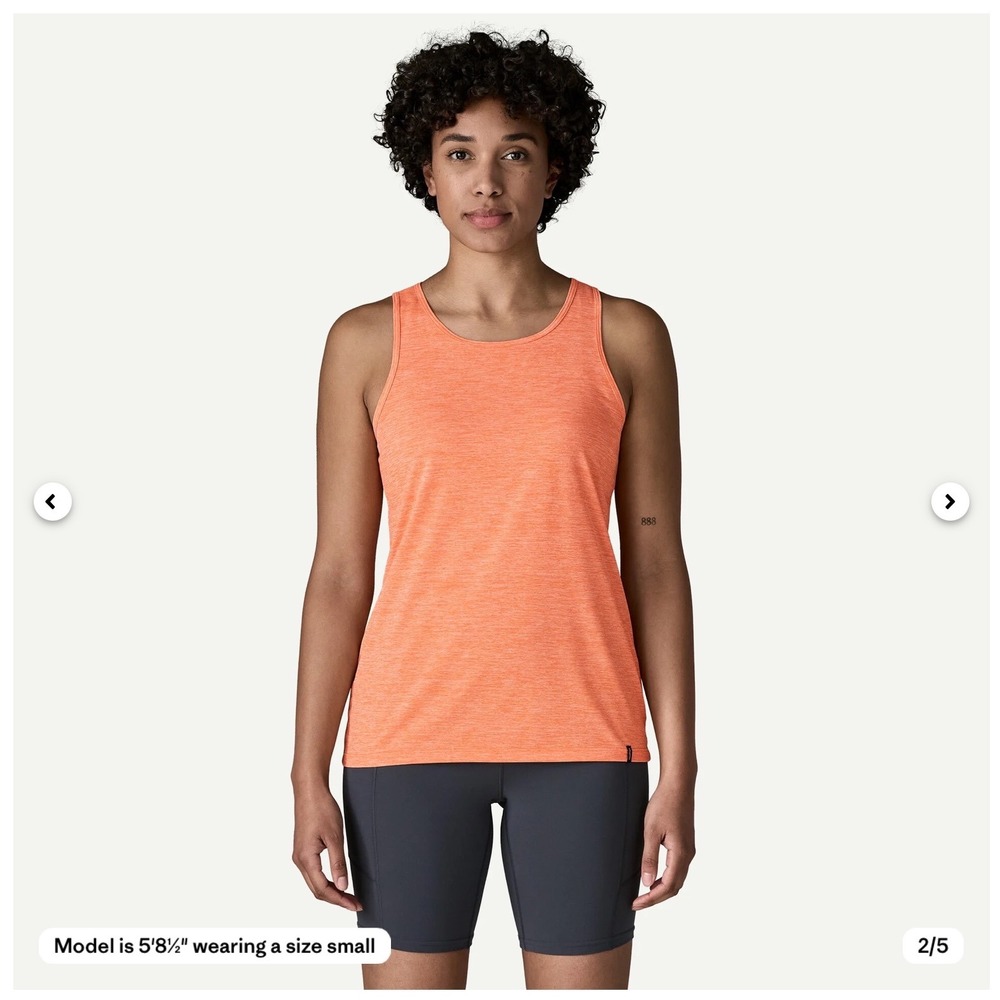 Patagonia Capilene Cool Daily Tank Top Peach Sherbet M Active Hiking Outdoor